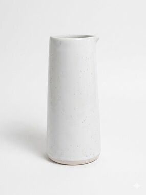 Fable Home Ceramic Carafe Speckled White Stoneware Hand-Finished Like New
